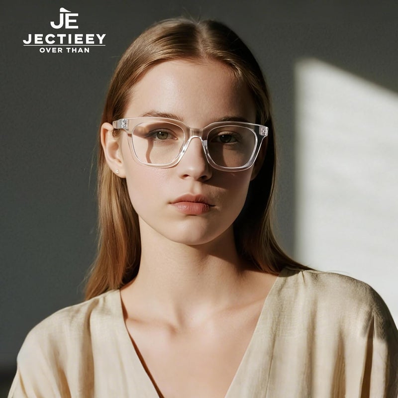 Jectieey Blue Light Blocking Glasses for Women Men,Oversize Fashion Squre Anti Eyestrain Glasses for Gaming/Reading/TV - Image 4
